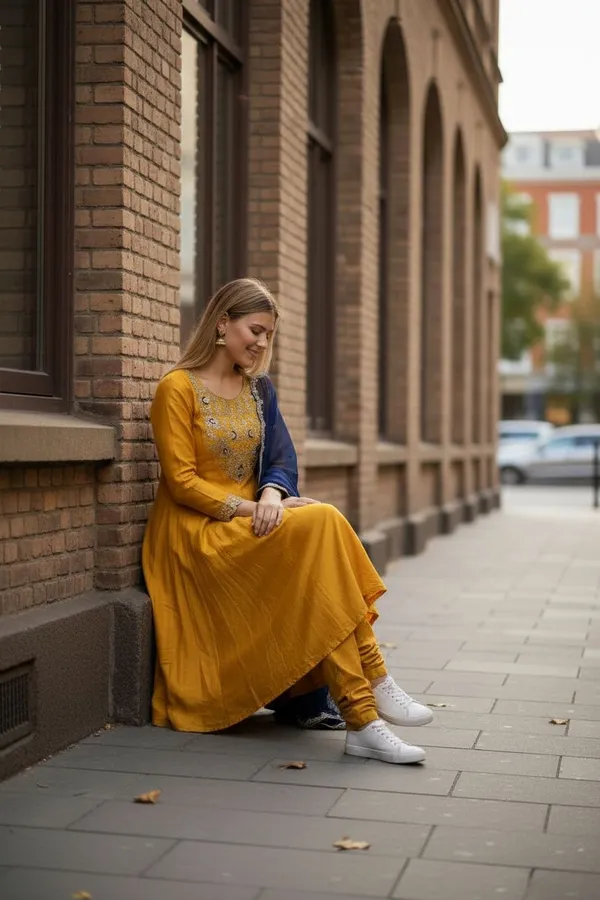 Yellow_Cotton_Blend_Paisley_Print_Palazzo_Kurta_Set_For_Women