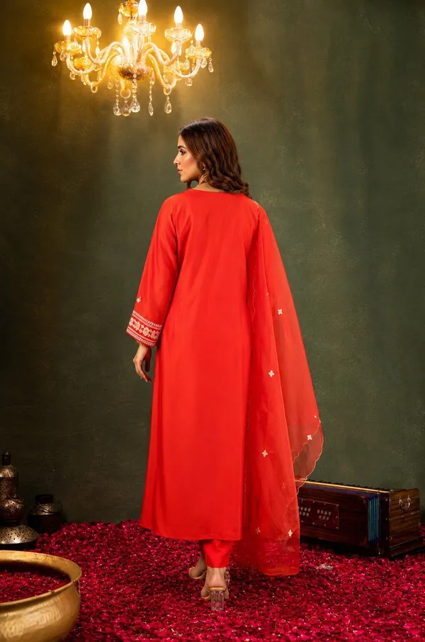 Orange_Chanderi_Anarkali_Zari_Embroidered_Kurta_Churidar_Set_For_Women
