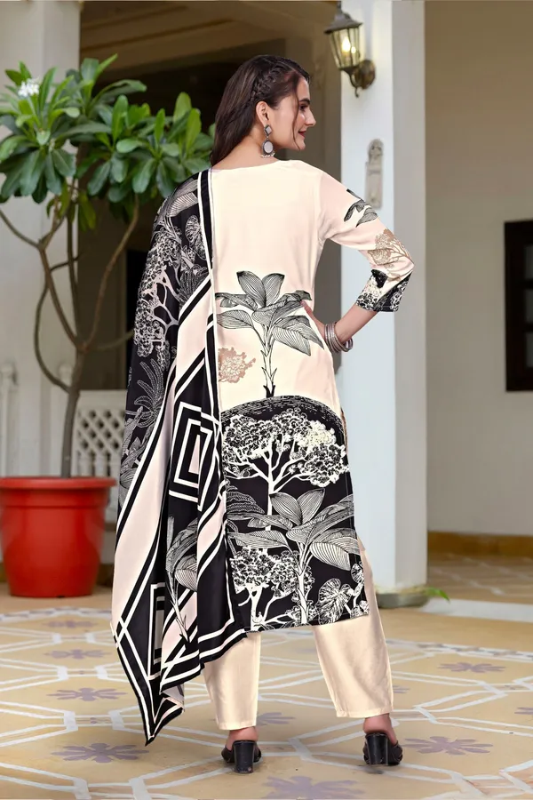 Beige_Crepe_Straight_Fit_Botanical_Print_Kurta_Set_For_Women