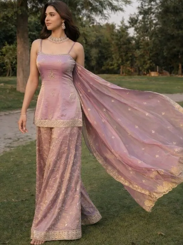 Purple_Satin_Sleeveless_Sequin_Embroidered_Sharara_Set_For_Women