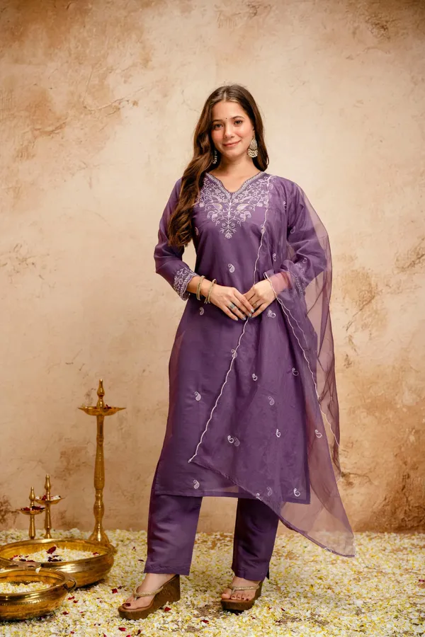 Purple_Chanderi_Embroidered_Kurta_Pant_Dupatta_Set_For_Women