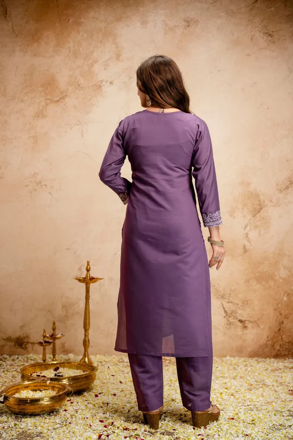 Purple_Chanderi_Embroidered_Kurta_Pant_Dupatta_Set_For_Women