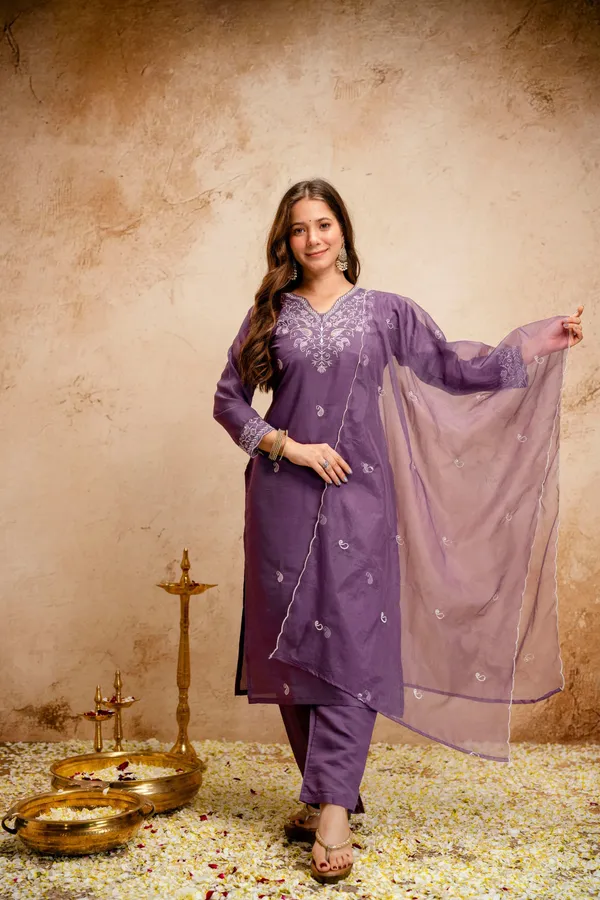 Purple_Chanderi_Embroidered_Kurta_Pant_Dupatta_Set_For_Women