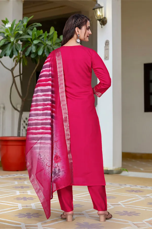 Pink_Chanderi_Zari_Embroidered_Yoke_Kurta_Pant_Set_For_Women