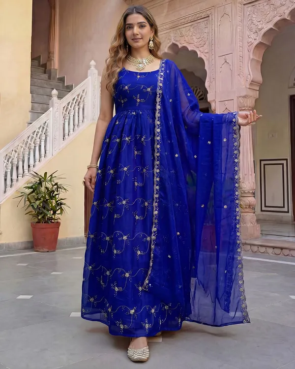 Blue_Organza_Sequin_Embroidered_Anarkali_Kurta_Set_For_Women