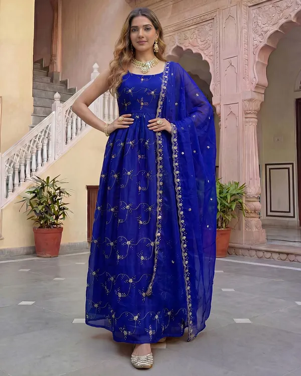 Blue_Organza_Sequin_Embroidered_Anarkali_Kurta_Set_For_Women