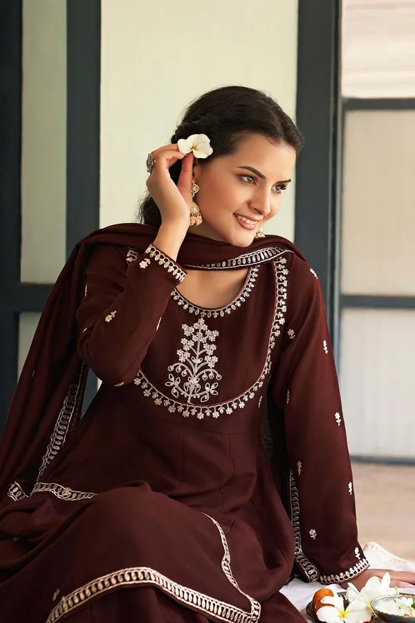 Wine_Art_Silk_Anarkali_Sequin_Embroidered_Kurta_Churidar_Set_For_Women