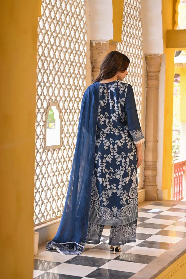 Navy_Blue_Cotton_Floral_Paisley_Print_Kurta_Palazzo_Set_For_Women