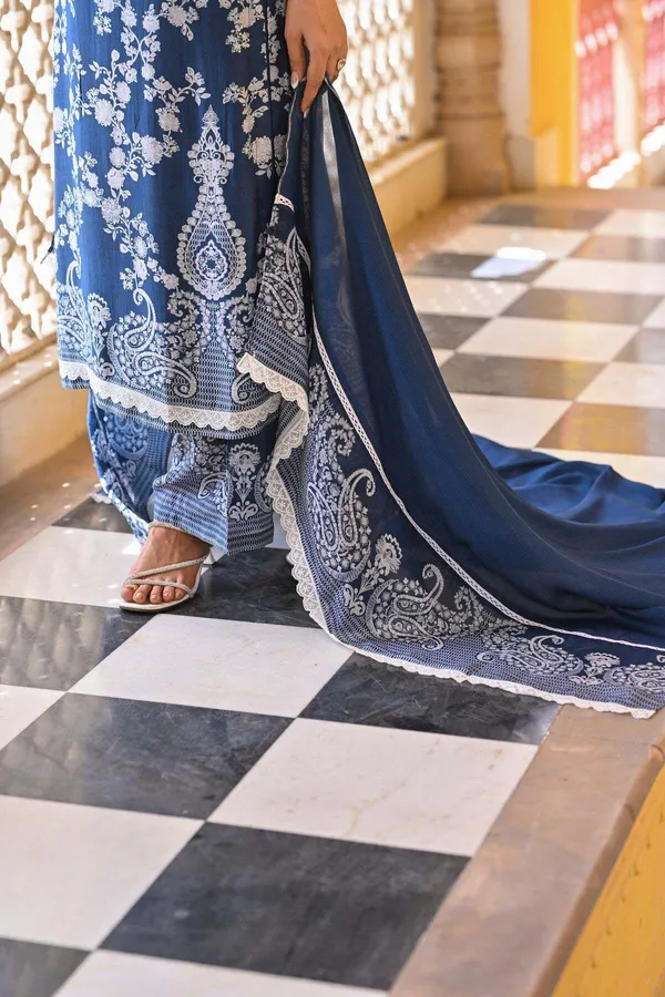 Navy_Blue_Cotton_Floral_Paisley_Print_Kurta_Palazzo_Set_For_Women