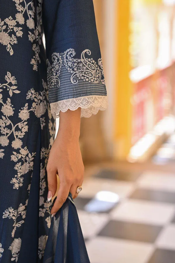 Navy_Blue_Cotton_Floral_Paisley_Print_Kurta_Palazzo_Set_For_Women