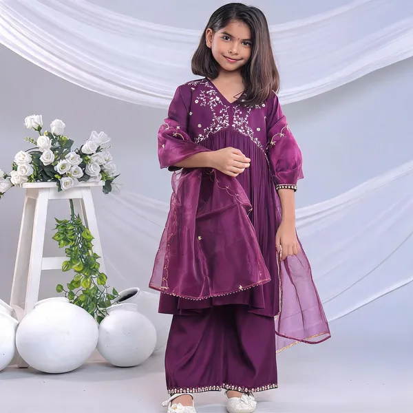 Purple_Viscose_Embroidered_Kurta_Set_For_Girls