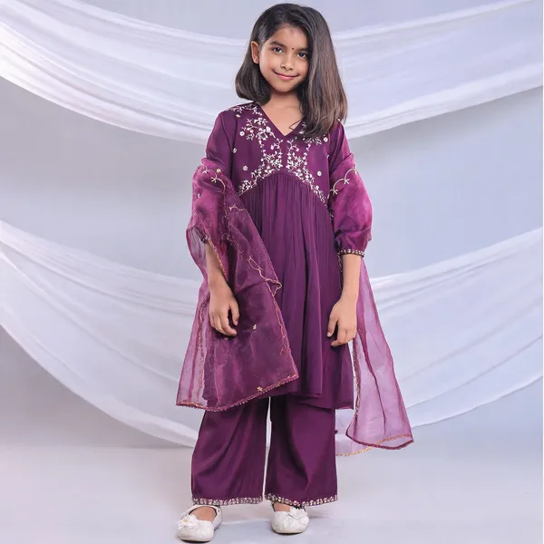 Purple_Viscose_Embroidered_Kurta_Set_For_Girls