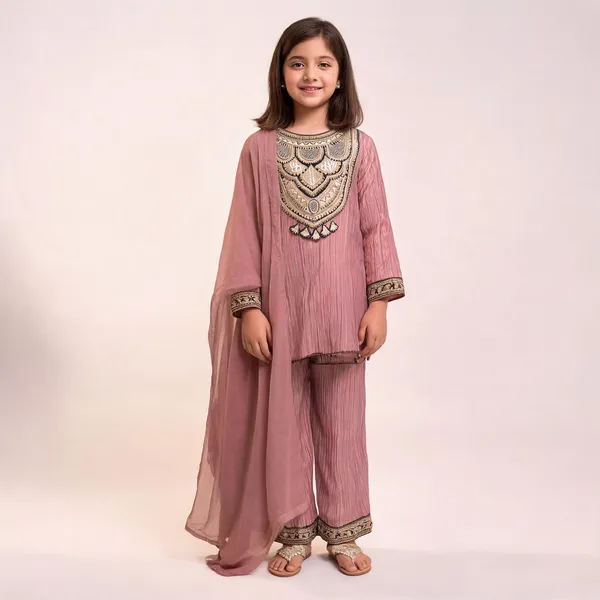 Onion_Pink_Silk_Blend_Embroidered_Kurta_Pyjama_Dupatta_Set_For_Girls