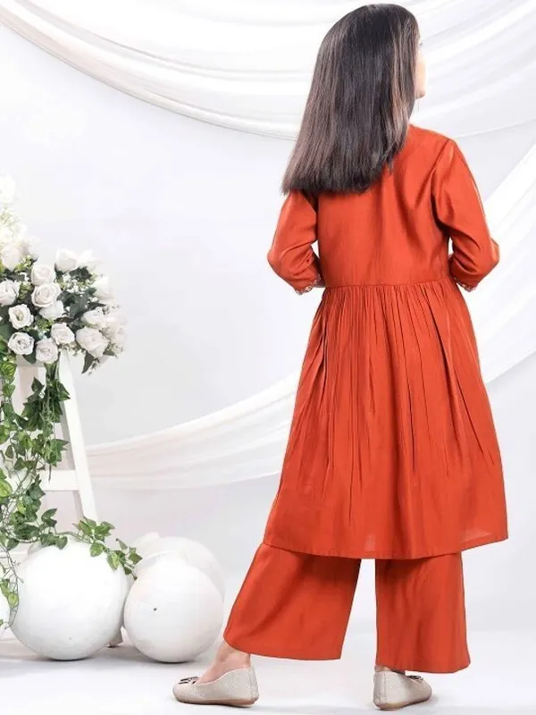 Orange_Rayon_Embroidered_Kurta_Pyjama_Dupatta_Set_For_Girls