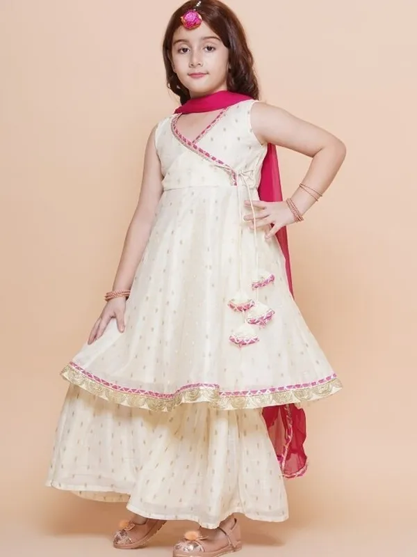 White_Chanderi_Silk_Embroidered_Kurta_Palazzo_Set_For_Girls