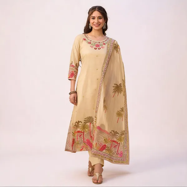 Beige_Viscose_Silk_Straight_Embroidered_Kurta_Set_For_Women