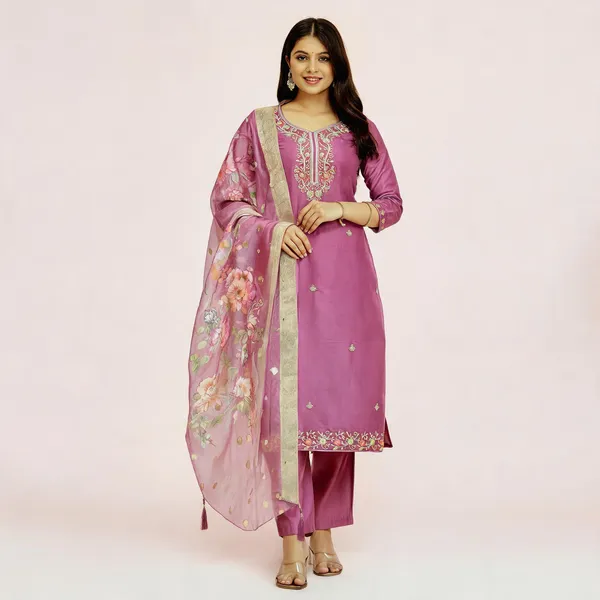 Purple_Viscose_Chanderi_Silk_Straight_Embroidered_Kurta_Set_For_Women
