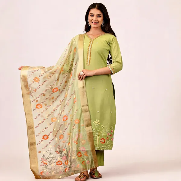 Lemon_Viscose_Straight_Embroidered_Kurta_Set_For_Women