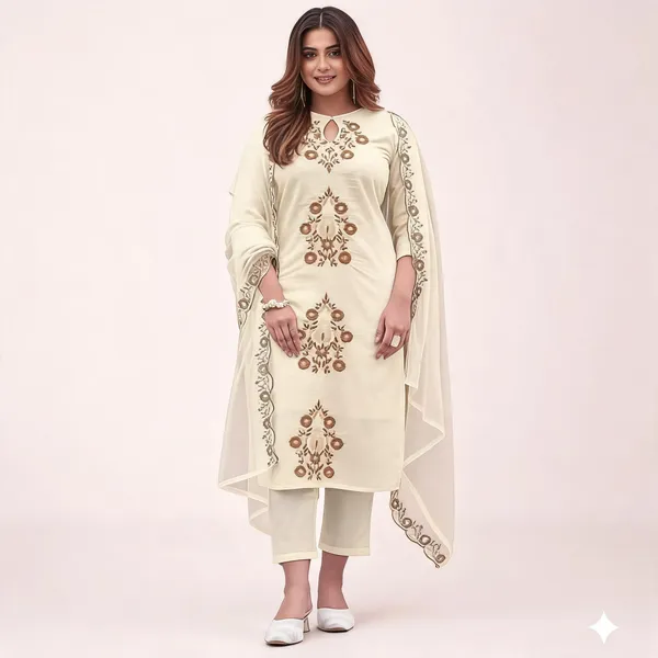 Beige_Rayon_Slub_Straight_Embroidered_Kurta_Set_For_Women