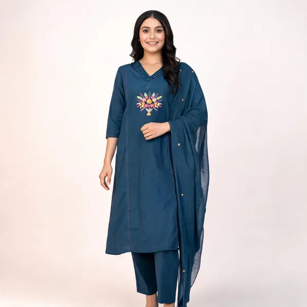 Green_Viscose_Rayon_Straight_Embroidered_Kurta_Set_For_Women