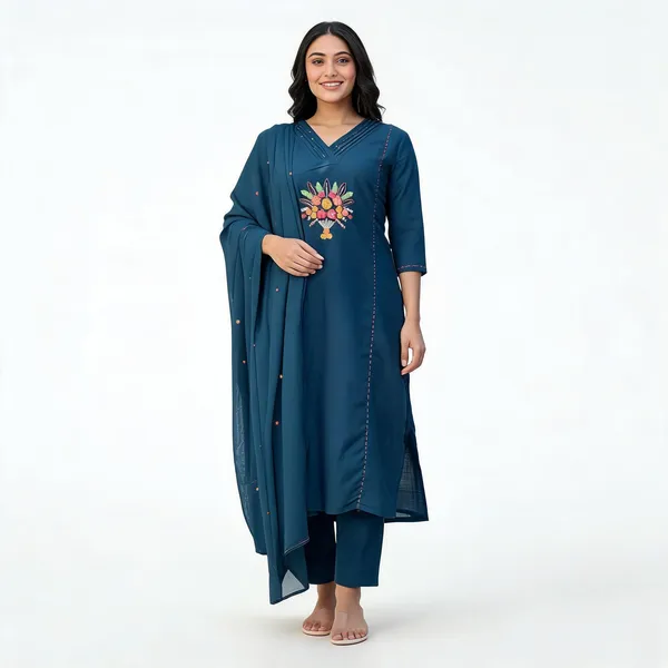 Green_Viscose_Rayon_Straight_Embroidered_Kurta_Set_For_Women