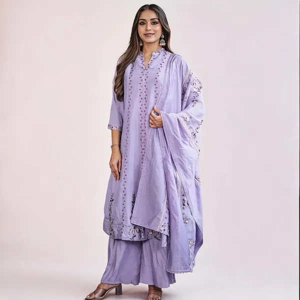 Lavender_Muslin_Cotton_Embroidered_Flared_Kurta_Palazzo_Set_For_Women