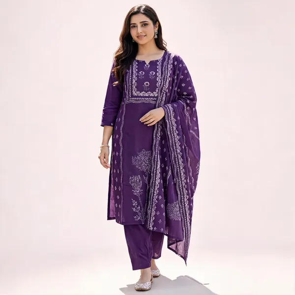 Purple_Art_Silk_Straight_Printed_Kurta_Set_For_Women