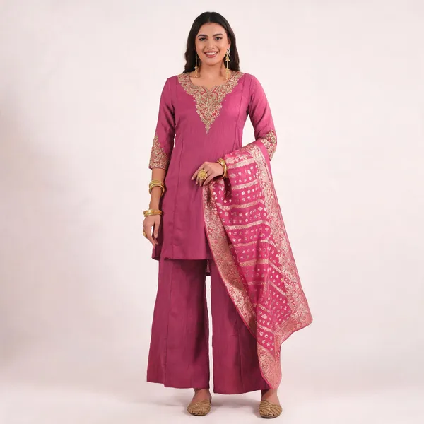 Pink_Silk_Blend_Embroidered_Straight_Kurta_Palazzo_Set_For_Women