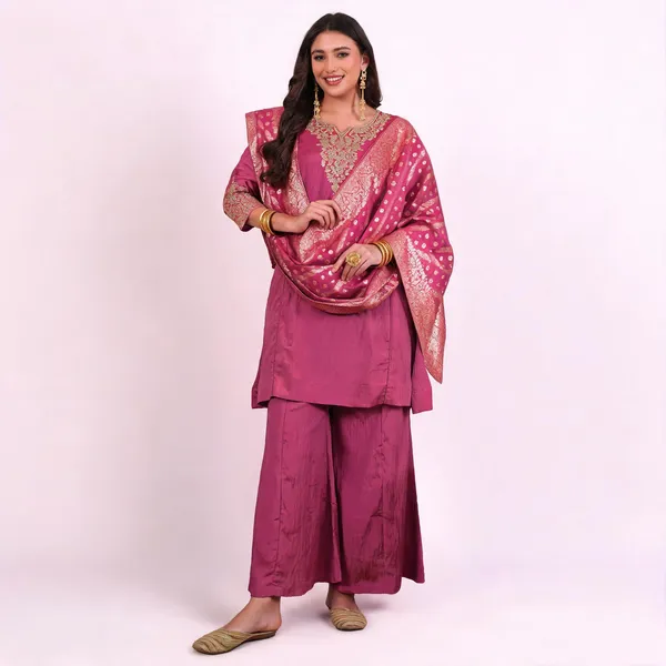 Pink_Silk_Blend_Embroidered_Straight_Kurta_Palazzo_Set_For_Women