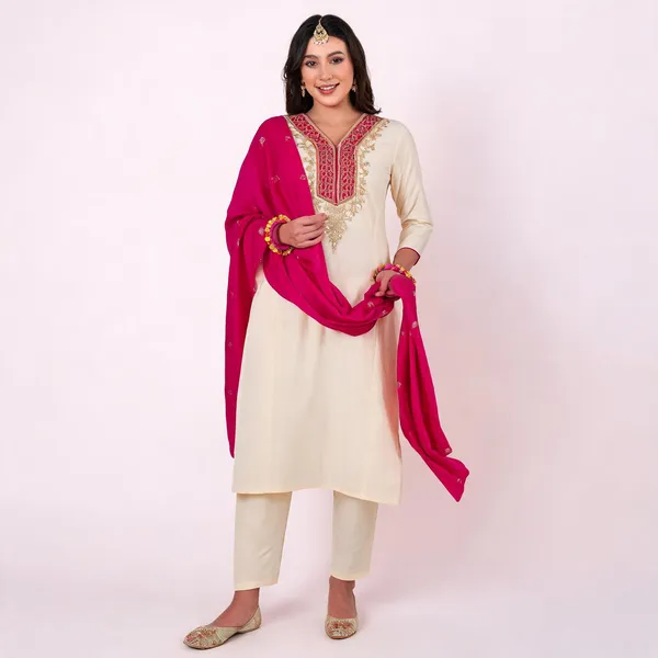White_Cotton_Blend_Straight_Embroidered_Kurta_Set_For_Women
