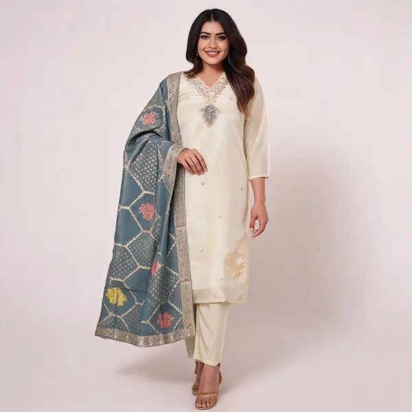 White_Cotton_Straight_Printed_Kurta_Set_For_Women