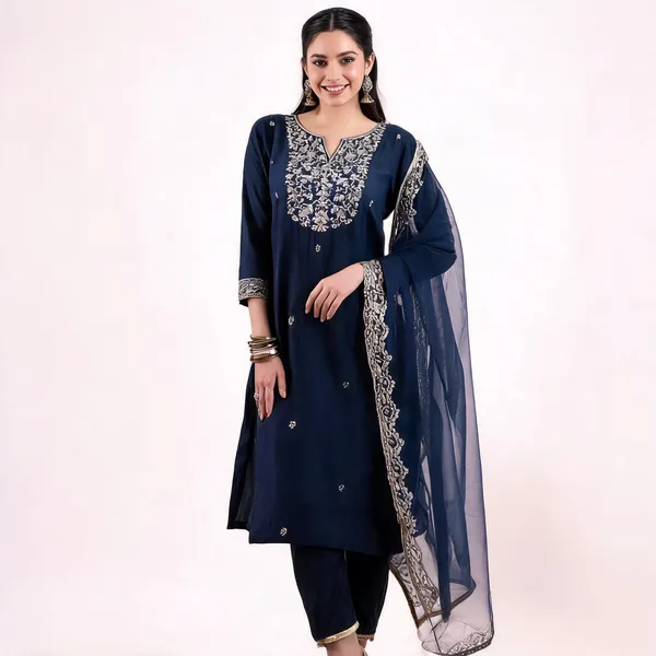 Blue_Chanderi_Straight_Embroidered_Kurta_Salwar_Dupatta_Set_For_Women