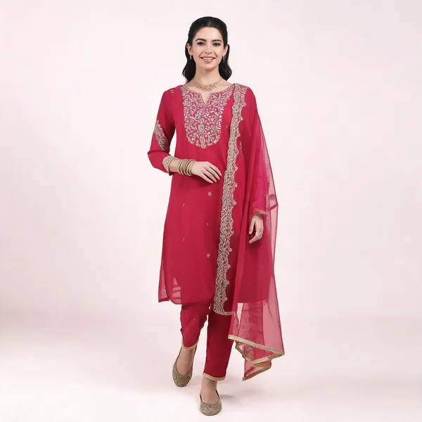 Pink_Chanderi_Straight_Embroidered_Kurta_Set_For_Women