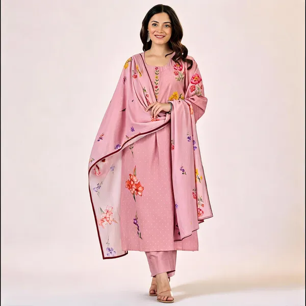 Pink_Chanderi_Printed_Straight_Kurta_Set_For_Women