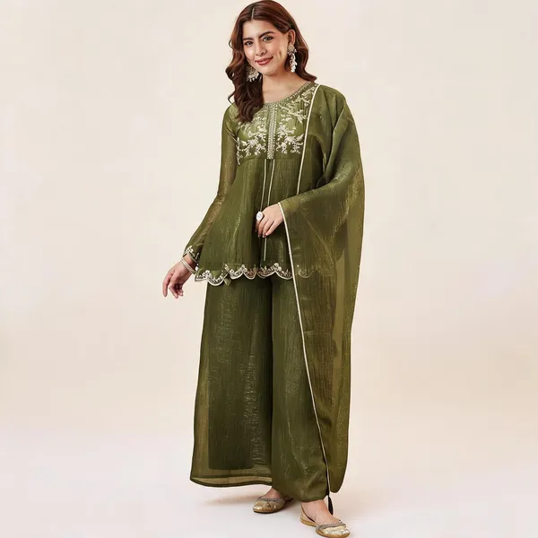 Green_Silk_Blend_Embroidered_Straight_Kurta_Set_For_Women
