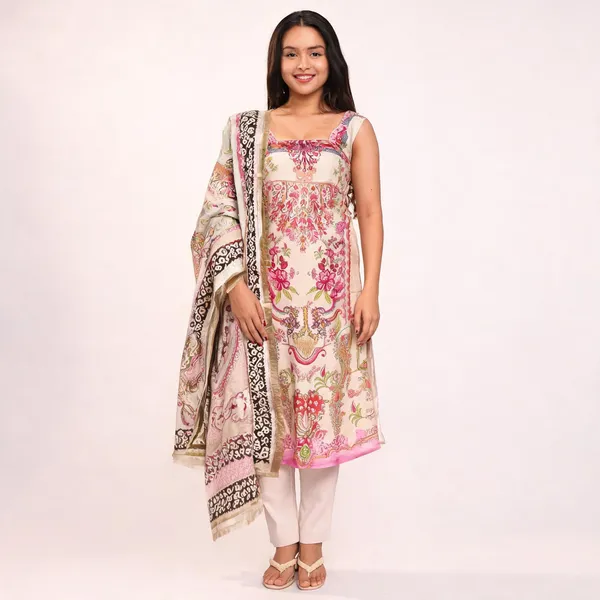 Beige_French_Crepe_Straight_Floral_Printed_Kurta_Set_For_Women