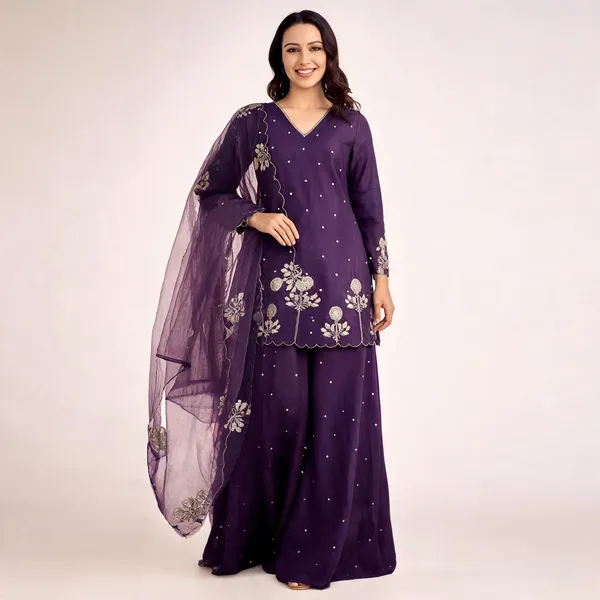 Purple_Cotton_Anarkali_Embroidered_Kurta_With_Bottom_&_Dupatta_For_Women