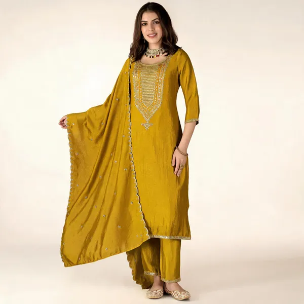 Yellow_Vichitra_Straight_Zari_Sequin_Embroidered_Kurta_Set_For_Women