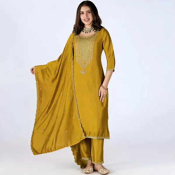 Yellow_Vichitra_Straight_Zari_Sequin_Embroidered_Kurta_Set_For_Women