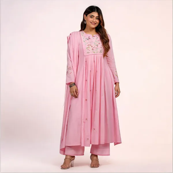 Pink_Cotton_Anarkali_Printed_Kurta_Set_For_Women