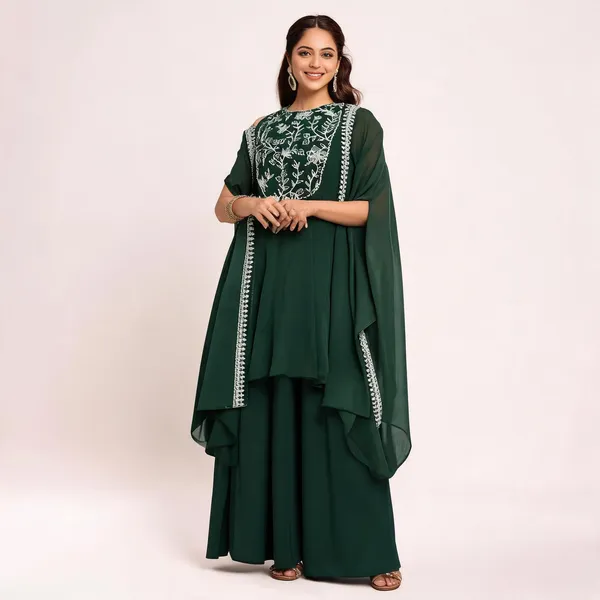 Dark_Green_Cotton_Straight_Embroidered_Kurta_Set_For_Women