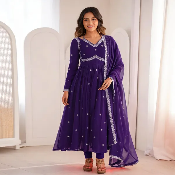 Purple_Muslin_Anarkali_Embroidered_Kurta_Set_For_Women