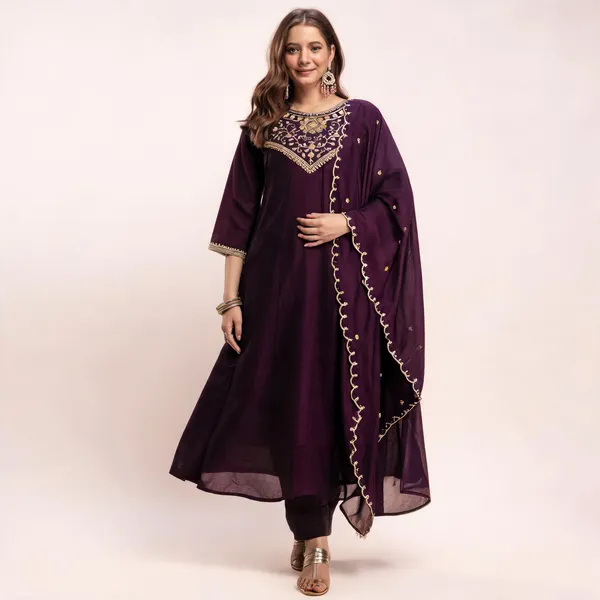 Purple_Vichitra_Silk_Straight_Embroidered_Kurta_Set_For_Women