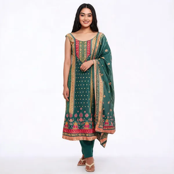 Green_Cotton_Straight_Printed_Kurta_Set_For_Women