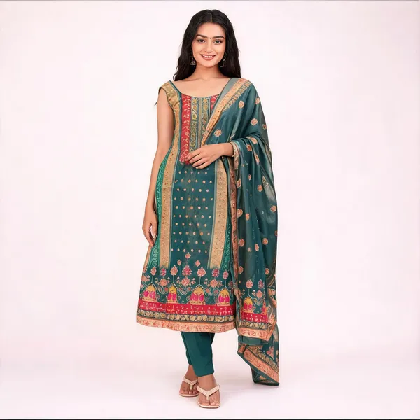 Green_Cotton_Straight_Printed_Kurta_Set_For_Women
