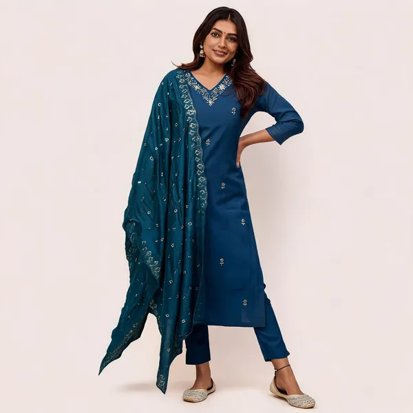 Dark_Blue_Georgette_Straight_Embroidered_Kurta_Set_For_Women