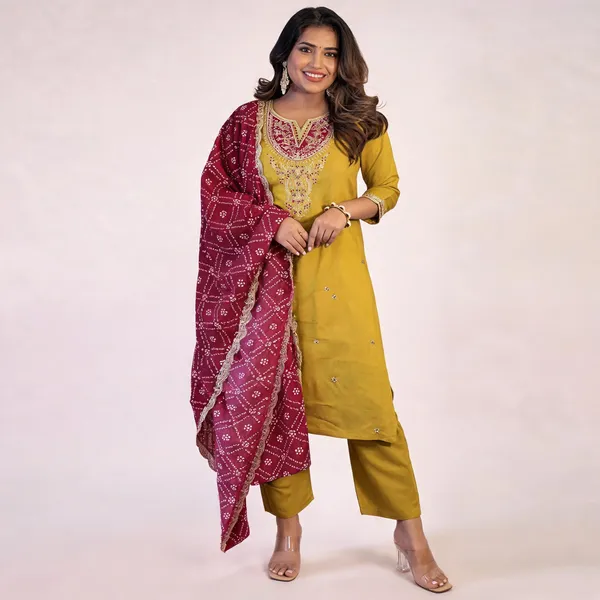 Yellow_Viscose_Rayon_Embroidered_Straight_Kurta_Pant_Set_For_Women