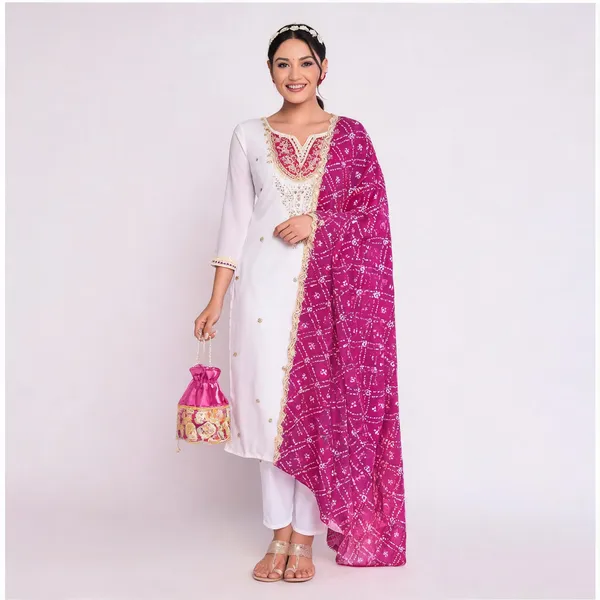 White_Cotton_Straight_Printed_Kurta_Set_For_Women