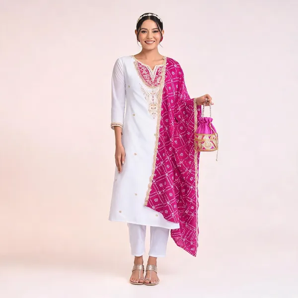 White_Cotton_Straight_Printed_Kurta_Set_For_Women