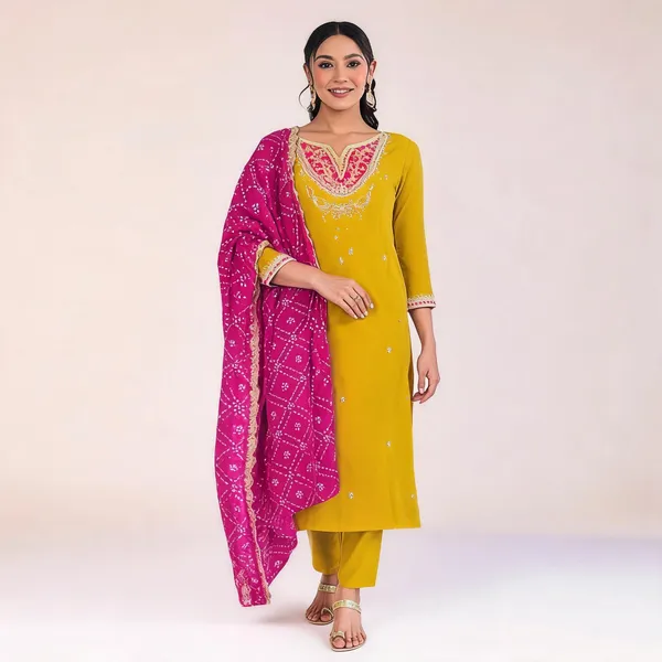 Yellow_Cotton_Printed_Kurta_Set_For_Women